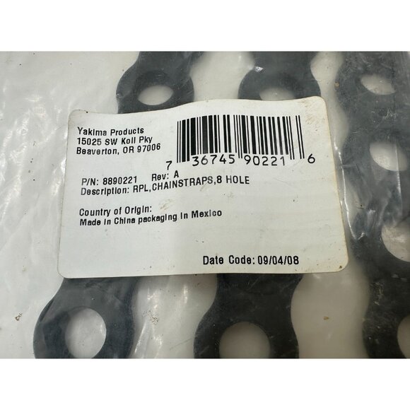 NIP 3 Genuine OEM Yakima 8-Hole Rubber Chain Straps Replacement for Bike Rack - Picture 2 of 2